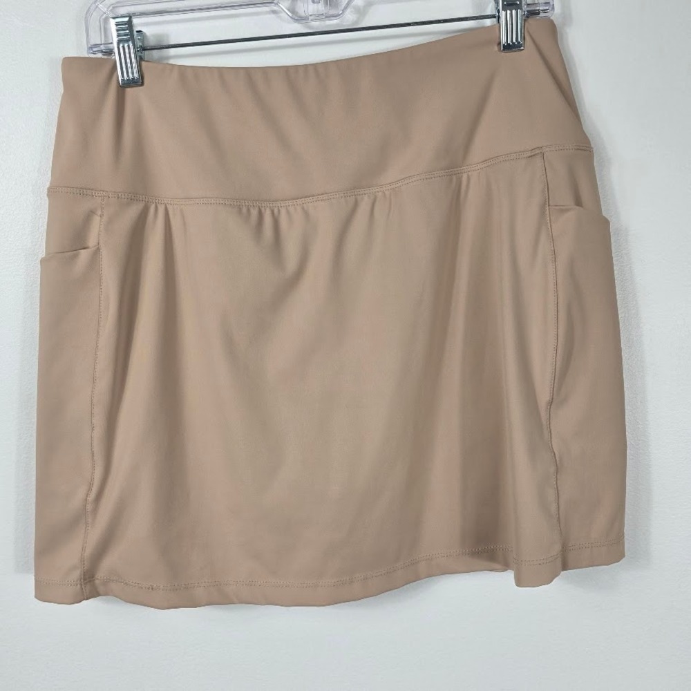 Gradual Womens Athletic Skort Tan Nude Tennis Golf‎ Skirt with Pockets Size L